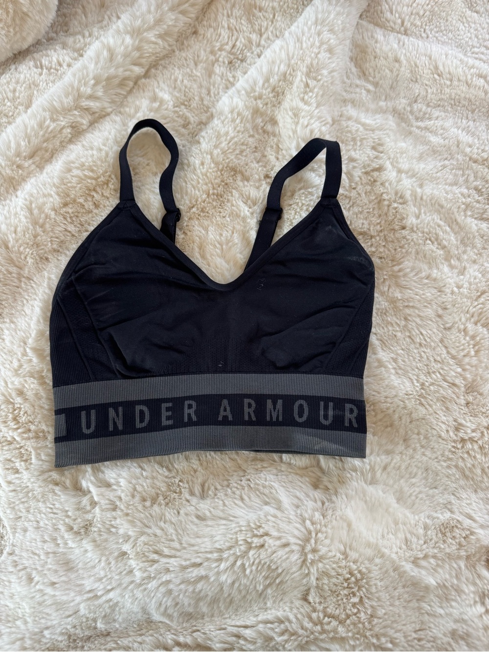 Under Armour Black Seamless Logo Band Sports Bra